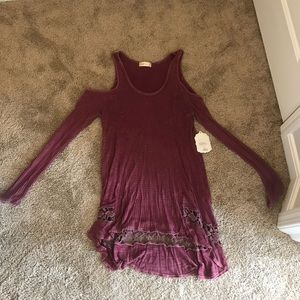 Altar’d State BE13021 Burgundy Sweater Dress